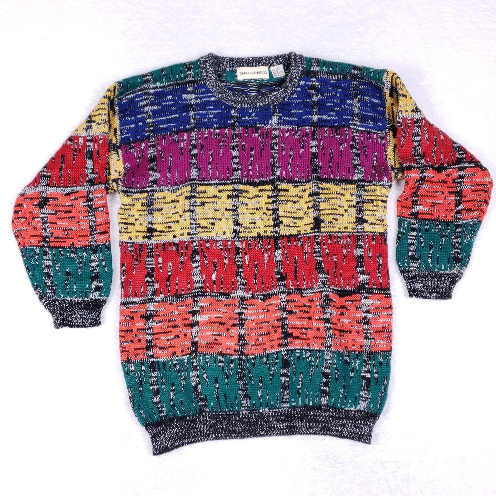 Tomboy‎ Clothing Co Vintage 90s Geometric Sweater Small Hong Kong